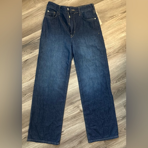 Pilcro Anthropologie Wide Leg Dark Wash Jeans “The Annie” Sz 25 - Picture 10 of 11